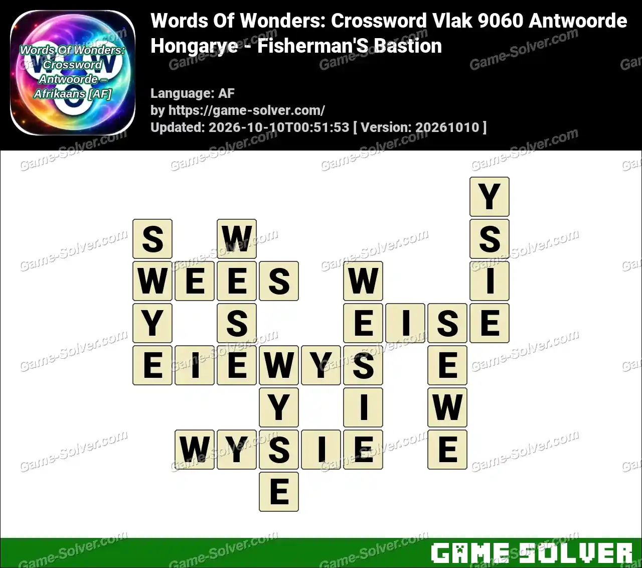 Words Of Wonders: Crossword Vlak 9060 Antwoorde – Hongarye – Fisherman’S Bastion